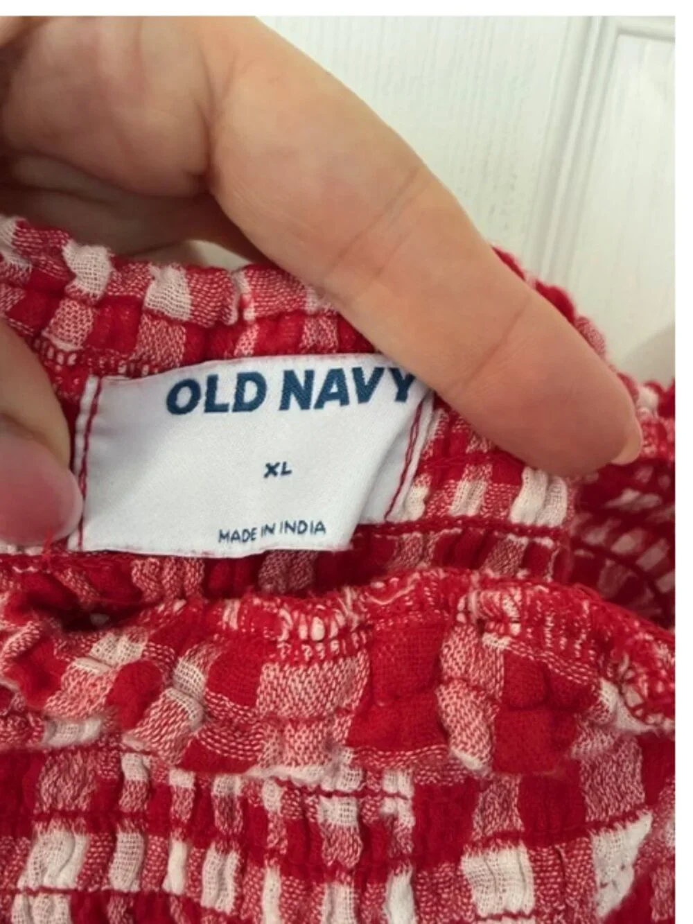 Old Navy red checked romper- size XL - Picture 5 of 5